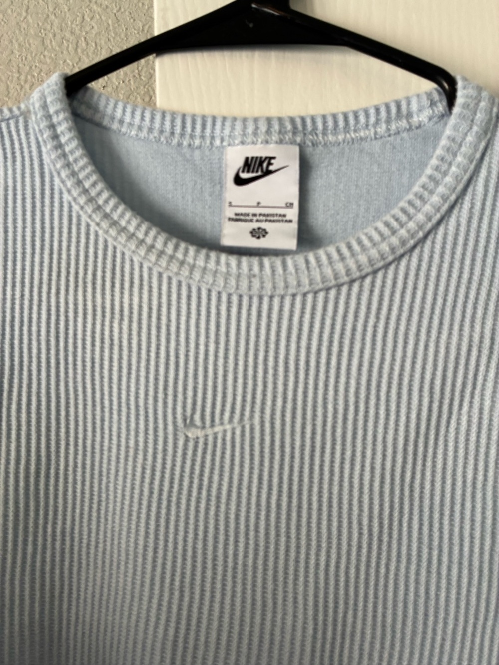 Nike Women’s Light Blue Ribbed Short Sleeve Tee